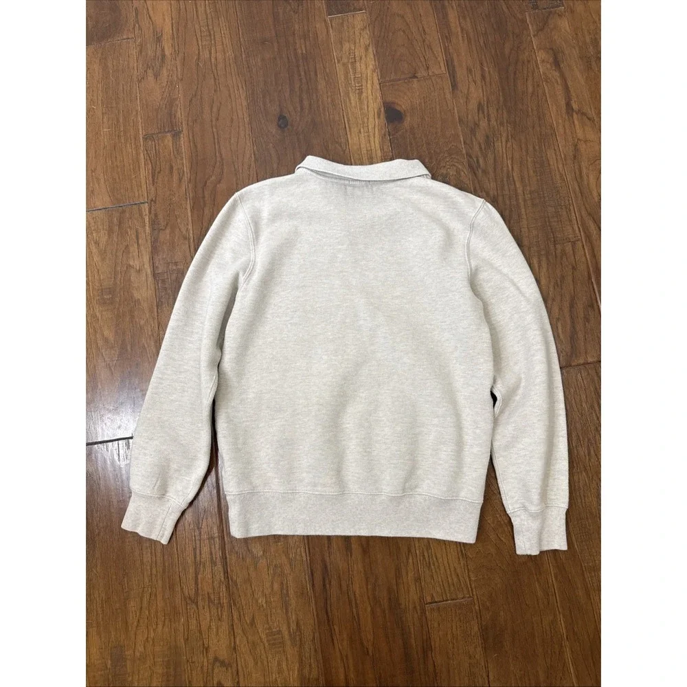 J CREW Oarsman Pullover Polo Sweatshirt Sweater Pique Fleece Collar Preppy Men S